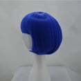 thumbnail image 3 of Short Straight Wig With Curled Bangs Blue For Women, 3 of 5