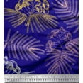 thumbnail image 1 of Soimoi Satin Silk Fabric Leaves & Floral Flower Decor Fabric Printed Yard 42 Inch Wide, 1 of 1