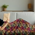 thumbnail image 3 of Abstract Soft Flannel Fleece Throw Blanket, Curved Spiral Various Arrows in Vibrant Tones Retro Graffiti Pattern, Cozy Plush for Indoor and Outdoor Use, 50" x 70", Multicolor, by Ambesonne, 3 of 5