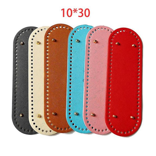 Fondo De Bolsa De 6 Piezas (30x10 Cm), Fondo De Bolsa De Ganchillo, Fondo De Bolsa De Ganchillo De Cuero De Pu, Fondo De Bolsa De Cuero De Pu, Para Bolsa De Ganchillo, Bolsa De Tejer, Bolsa De Hombro, Bricolaje Rojo Verde Cocina, Decoración y Otros