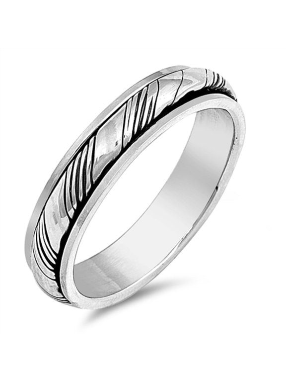 925 Sterling Silver Spinner Band Ring Size 13