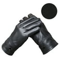 thumbnail image 3 of dianhelloya Winter Gloves Plush Full Fingers Genuine Leather Solid Color Anti-slip Windproof Soft Scratch Resistant Cycling Gloves for Daily Wear 1 Pair Matte Black, 3 of 8