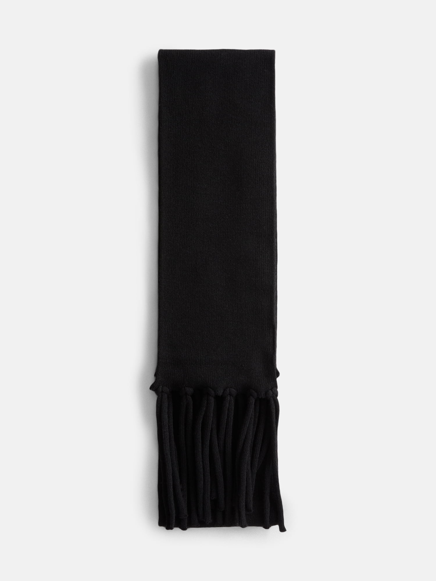 No Boundaries Women's Solid Scarf with Fringe, Black Soot