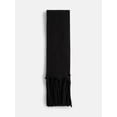 thumbnail image 2 of No Boundaries Women's Solid Scarf with Fringe, Black Soot, 2 of 4