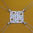 thumbnail image 3 of HTOOO 4 Pcs Puzzle Best Friends Forever Necklaces Stainless Steel Engraved Heart & 3 Pcs Simple Bar BFF Pendant Set Friendship Necklaces, 3 of 4