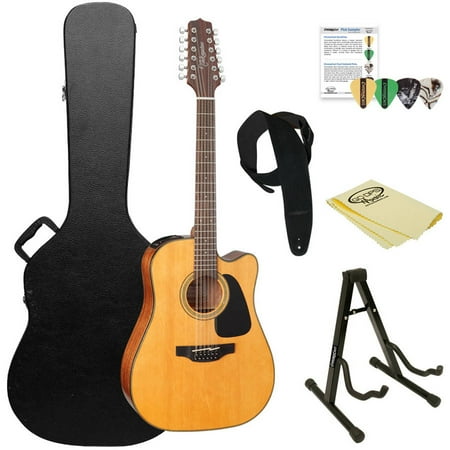 Takamine GD30CE-12 NAT 12-String Dreadnought Cutaway Acoustic-Electric Guitar with Hard Case and Accessories