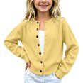 thumbnail image 5 of Mooqilaa Girls Cardigan Sweater, Long Sleeve Ribbed Knit Casual Button Front Fall Winter Cardigans Size 14-15 Years Yellow, 5 of 5