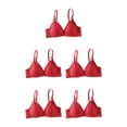 thumbnail image 2 of Sujetador sin aros Minnieouse para mujer lencería de realce copa de tres esquinas ropa interior transpirable Bralette Rojo S/M 70/75AB, 2 of 6