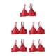 thumbnail image 2 of Sujetador sin aros Minnieouse para mujer lencería de realce copa de tres esquinas ropa interior transpirable Bralette Rojo S/M 70/75AB, 2 of 6