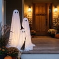 thumbnail image 7 of Sruoe 3 Pack Light Up Standing Fabric Ghost Yard Decorations, Witch Hat White Ghost Ornament, Kid Friendly Cute Halloween Decor For Front Porch Indoor Fall Home Layout, 7 of 7