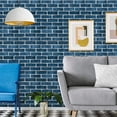 Caltero Peel and Stick Wallpaper Blue Brick Countertop Self Adhesive