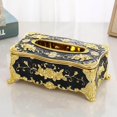 thumbnail image 4 of Home Rectangular Tissue Paper Box Case Tissue Box holder covers Holder Cover Black Golden, 4 of 4
