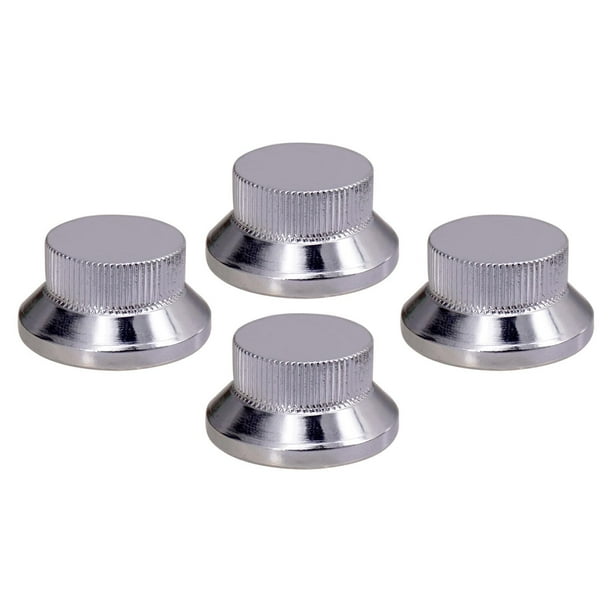 Perillas de control de bajos perfke 4 Piezas Reemplazo de Guitarra Eléctrica Plata