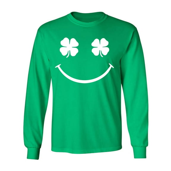 Shamrock Face Adult Long Sleeve T-shirt
