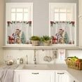 thumbnail image 4 of Christmas Cat Kitchen Curtains and Valances Set, Winter Snowflake Christmas Tree Poinsettia Rod Pocket Window Valance Window Curtain Panels for Living Room Bedroom Laundry, 27.5x36in, 3 Pieces, 4 of 7