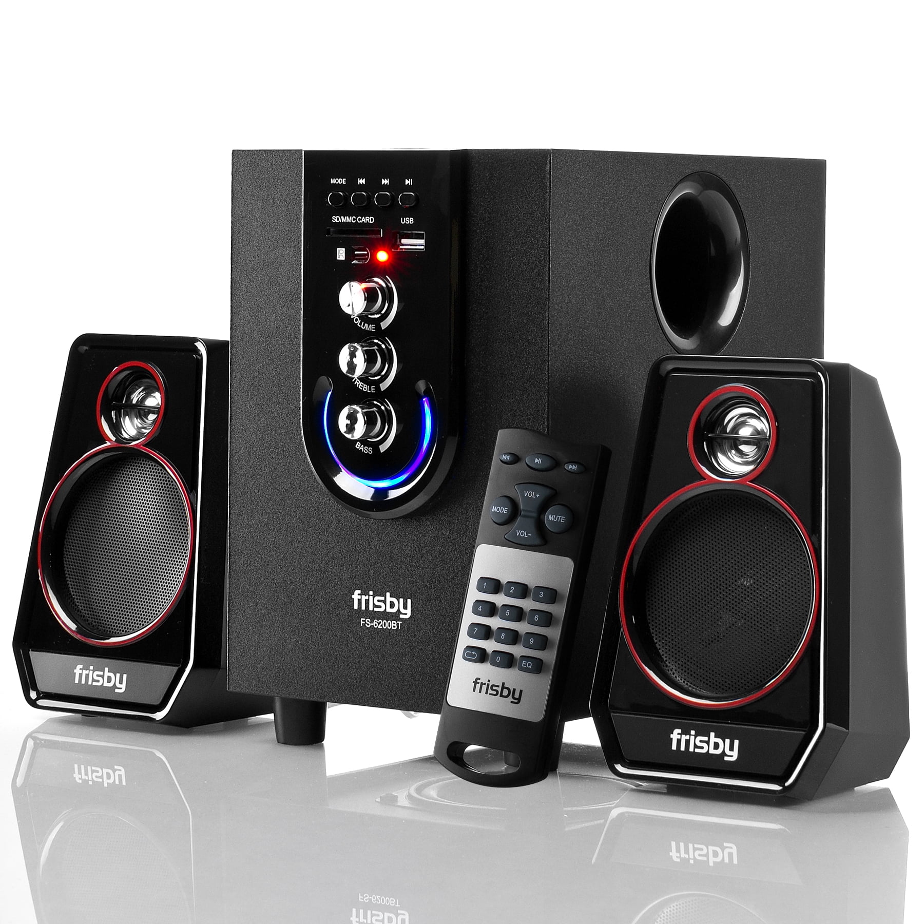 Frisby FS-6200BT Bluetooth Wireless 2.1 CH Media Subwoofer Speaker System w/ - Walmart.com