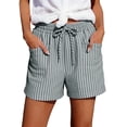 thumbnail image 4 of Only Moment Women's Hiking Shorts Cotton and linen Lightweight Shorts for Women Casual Summer Shorts with Pockets Light Ashy,S, 4 of 9