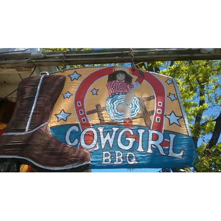 Canvas Print BBQ Santa Fe Cowgirl Farmer Sign Restaurant Stretched Canvas 10 x