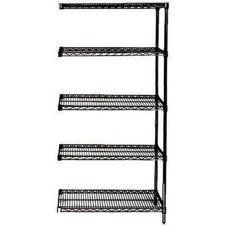 

24 Deep x 72 Wide x 63 High 5 Tier Black Add-On Shelving Unit