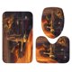 thumbnail image 3 of Juego de cortinas de ducha de Halloween para baño, 4 piezas de baño de Halloween con alfombras antideslizantes, tapa de inodoro, alfombrilla de baño, cortina de ducha (espantapájaros aterrador), decor, 3 of 5