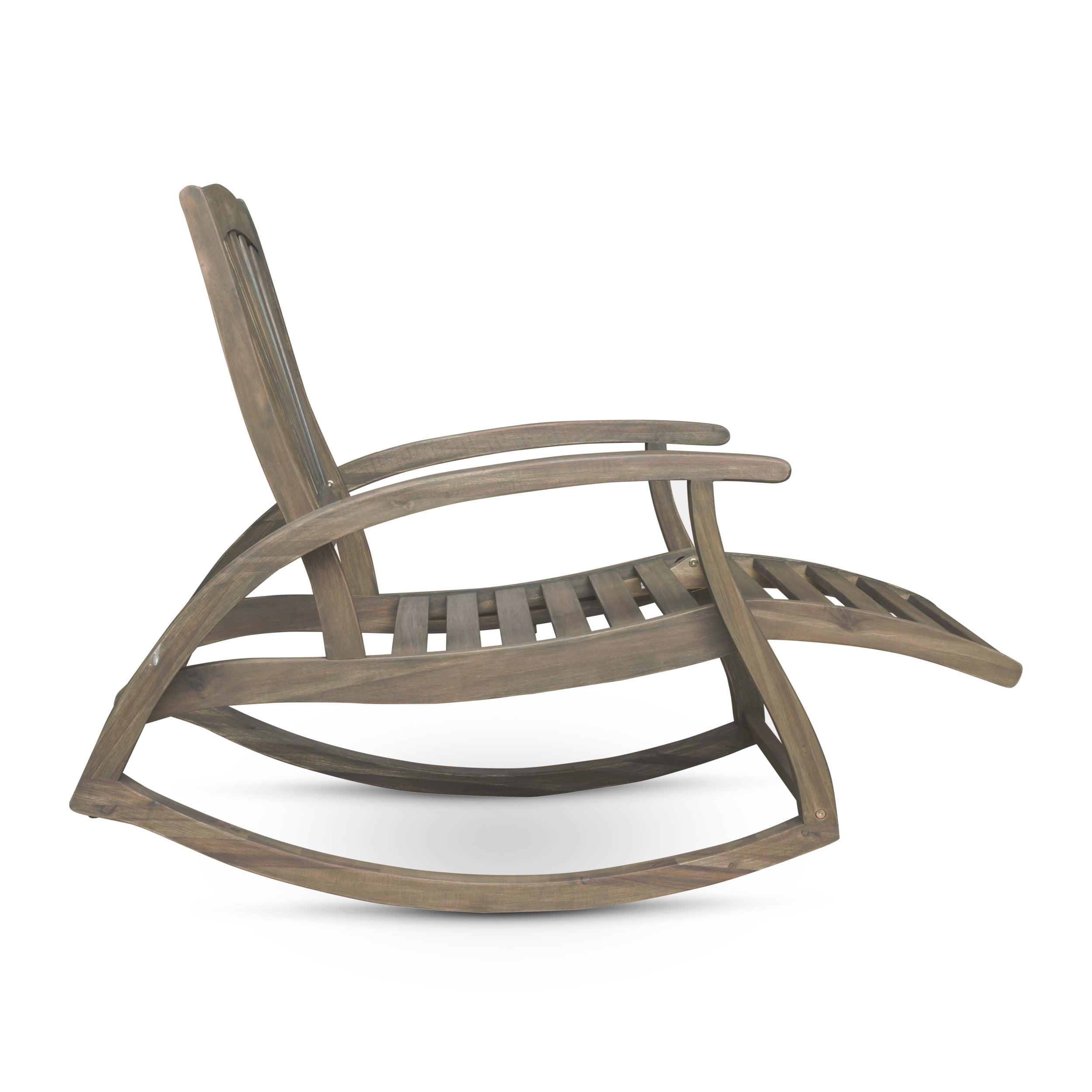 Gewnee Sunview Logan Solid Teak Outdoor Reclining Rocking Chair for Porch Garden Backyard and Indoor