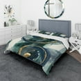 thumbnail image 1 of Designart 'Indigo and Gold II' Geometric Bedding Set - Duvet Cover & Shams, 1 of 4