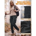 thumbnail image 6 of FEN AI Women's Fleece Lined Snow Ski Hiking Pants Winter Outdoor Softshell Insulated Pants for Cargo Work Black Grey 8, 6 of 7