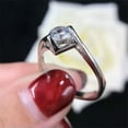 thumbnail image 2 of Women Pretty 925 Silver Ring Gifts Cubic Zircon Engagement Party Jewelry Sz 6-10, 2 of 6