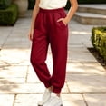 thumbnail image 2 of QTBIUQ Girls Jogger Pants Kids Cotton Sweatpants with Side Pockets Elastic Waist Solid Color Winter Pants, 2 of 8