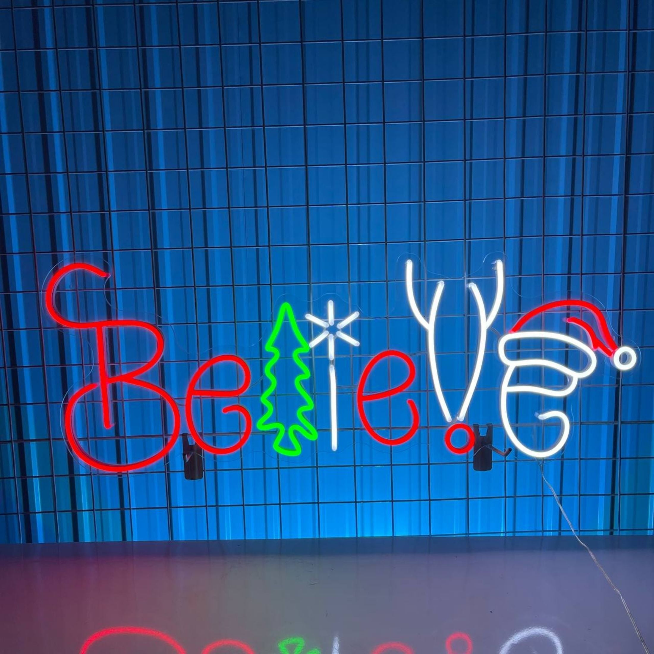 Handmadetneonsign Believe Neon Sign, Lighted Believe Wall Art Decor, Christmas Led Sign, Home Wall Decor