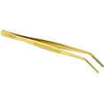 thumbnail image 1 of O'Creme Stainless Steel Precision Kitchen Culinary 8 Inch Tweezer Tongs (8" Curved, Gold), 1 of 3