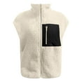 thumbnail image 5 of GEWSEY Womens Fleece Jacket Vest Sleeveless Fuzzy Sherpa Jackets Zip Up Oversized Casual Coats Fall Winter Womens Tops 2025 (White, XL), 5 of 5