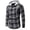 Gray, variant on Patlollav Men Casual Patchwork Fashion Plaid Hooded Button Long Sleeve Shirt Blouse Yellow S
