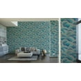 thumbnail image 4 of Concord Wallcoverings Modern Textured Wallpaper Graphics, Modern, Vinyl Accent Wall, Black, Blue, Gold, Green, Grey, Metallic, Turquoise, 21 in x 33 Ft (57 sq. ft), 391051, 4 of 5