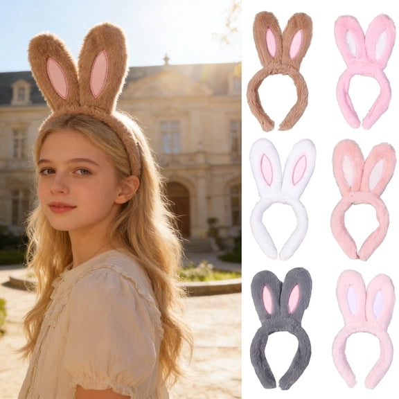 Msgweeeg Head Bands for Women's Hair Outdoor Easter Decorations Plushs Rabbits Ear Hair Headband for Cute Girls with Fluffys Rabbits Ears