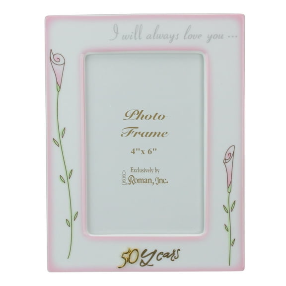 Roman Set of 2 Wedding 50th Anniversary Photo Picture Frames 4" x 6" - White