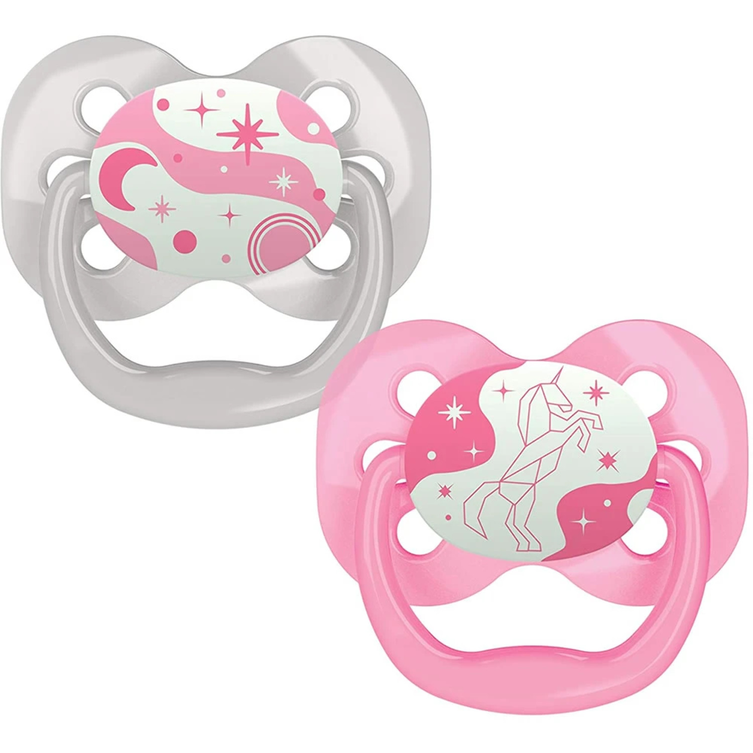 Dr. Brown's Advantage GlowinTheDark Stage 1 Pacifiers, Pink
