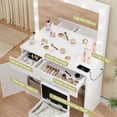 thumbnail image 3 of Makeup Vanity Desk with Lighted Mirror, White Vanity with Chair Power Outlet Drawers Cabinet, Dressing Table Set with 3 Lighting Modes for Bedroom, 3 of 6