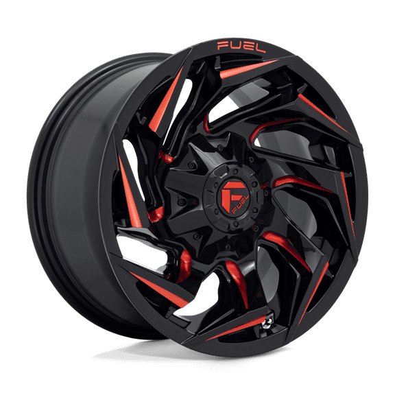 Fuel D755 Reaction 22X12 5X114.3/5X127 -44Et 110.2Cb Gloss Black Milled With Red Tint Wheel