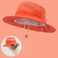 thumbnail image 2 of NIEWTR Baby Kids Sun Hat Cap Mesh Breathable UPF 50+ Protection Beach Wide Brim Bucket Hat for Baby Boys Girls Toddler（Orange,12-24 Months), 2 of 4