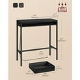 thumbnail image 5 of Bar Table, Bar Height Pub Table, Storage Kitchen Dining Table with Power Outlets and Movable Non-Woven Fabric Drawer, Hooks, Long High Top Table, 15.7 x 39.3 x 41.2 Inches, Ebony Black, 5 of 7