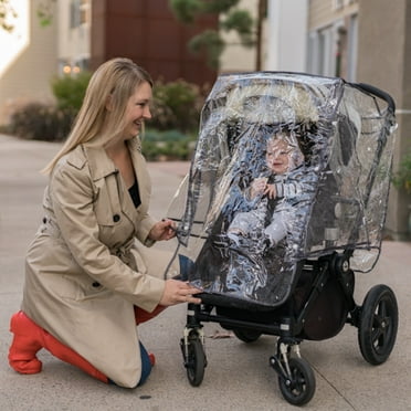 Joolz AER /2 Buggy Rain Cover - Windproof & Waterproof Winter Stroller Accessory - Clear Baby Travel Weather Shield For Sun, Dust, And Snow Protection - Compact And Easy Storage - Grey
