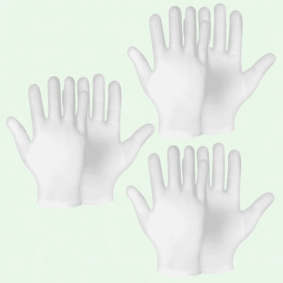 3 Pairs Moisturizing Gloves for Dry and Sensitive Skin, White Cotton Overnight Gloves for Bed, Eczema, Lotion, and Spa Treatment