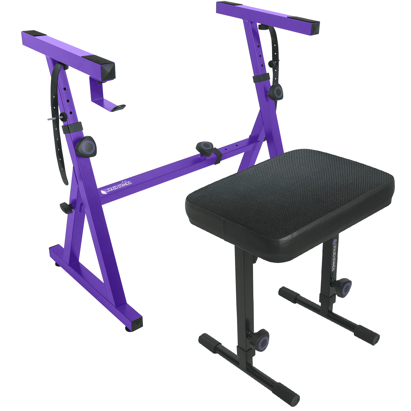 Liquid Stands Piano Keyboard Stand and Bench Set Portable Heavy Duty