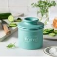 thumbnail image 4 of Butter Bell® Crock – Café Matte Aqua Ceramic Butter Holder with Lid, Keeper for Spreadable Butter, 4 of 8