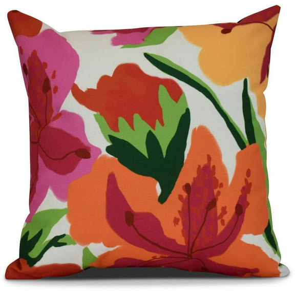 Simply Daisy, Tropical Floral, Floral Print Outdoor Pillow