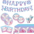 thumbnail image 5 of Happy Birthday Little Mermaid Theme Cartoon Children's Party Supplies, Tableware, Cake Decorations, 5 of 5