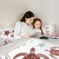 thumbnail image 4 of Feelyou Brown Sea Turtle Bedding Comforter Set 7 Pieces for Kids, Underwater World Full Bedding Set, Cartoon Sealife Theme Reversible Fitted Sheet Flat Sheet, Ultra Soft Bedroom Decor, 4 of 8