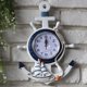 thumbnail image 2 of Anchor Clock Beach Sea Theme Náutica Ship Wheel Timone volante Decoración Wall Hanging Decoration HOMEMAXS MX1961021, 2 of 6