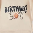 thumbnail image 6 of UngA Baby Boy Birthday Outfit Toddler Fall Clothes Infant Birthday Boy Shirt & Pants Set Cute 2 Piece Cake Smash Outfits (Beige,12-18 Months), 6 of 7